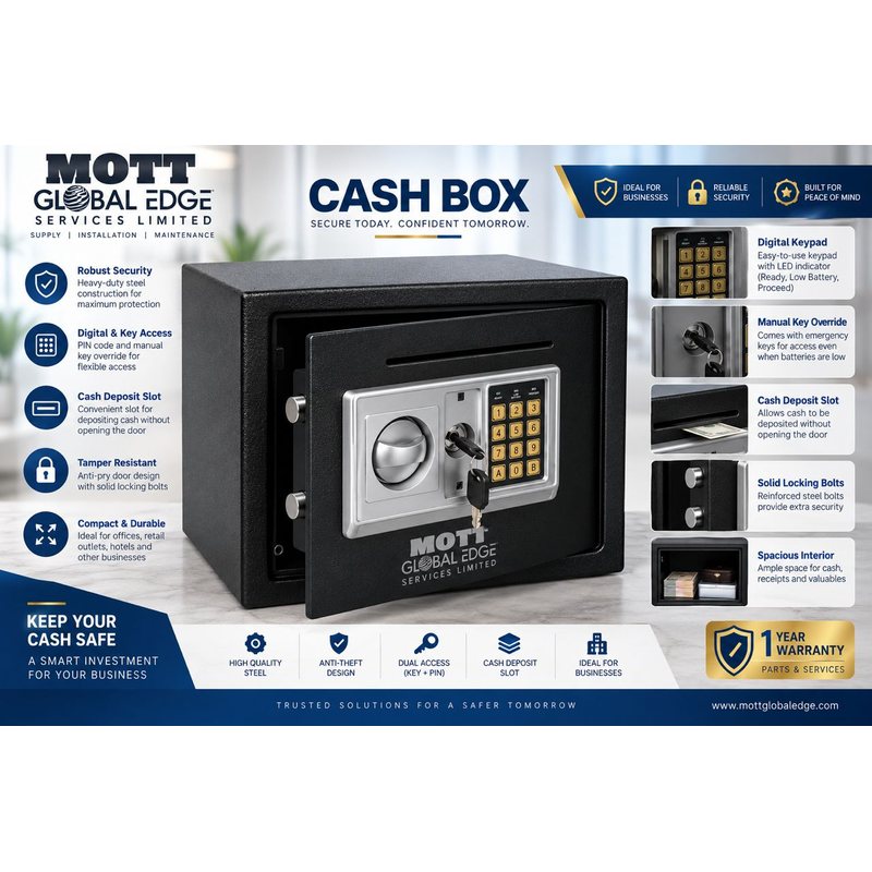 Digital Cash Box Safe with Deposit Slot