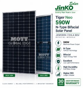 Jinko Tiger Neo 590W Bifacial Solar Panel