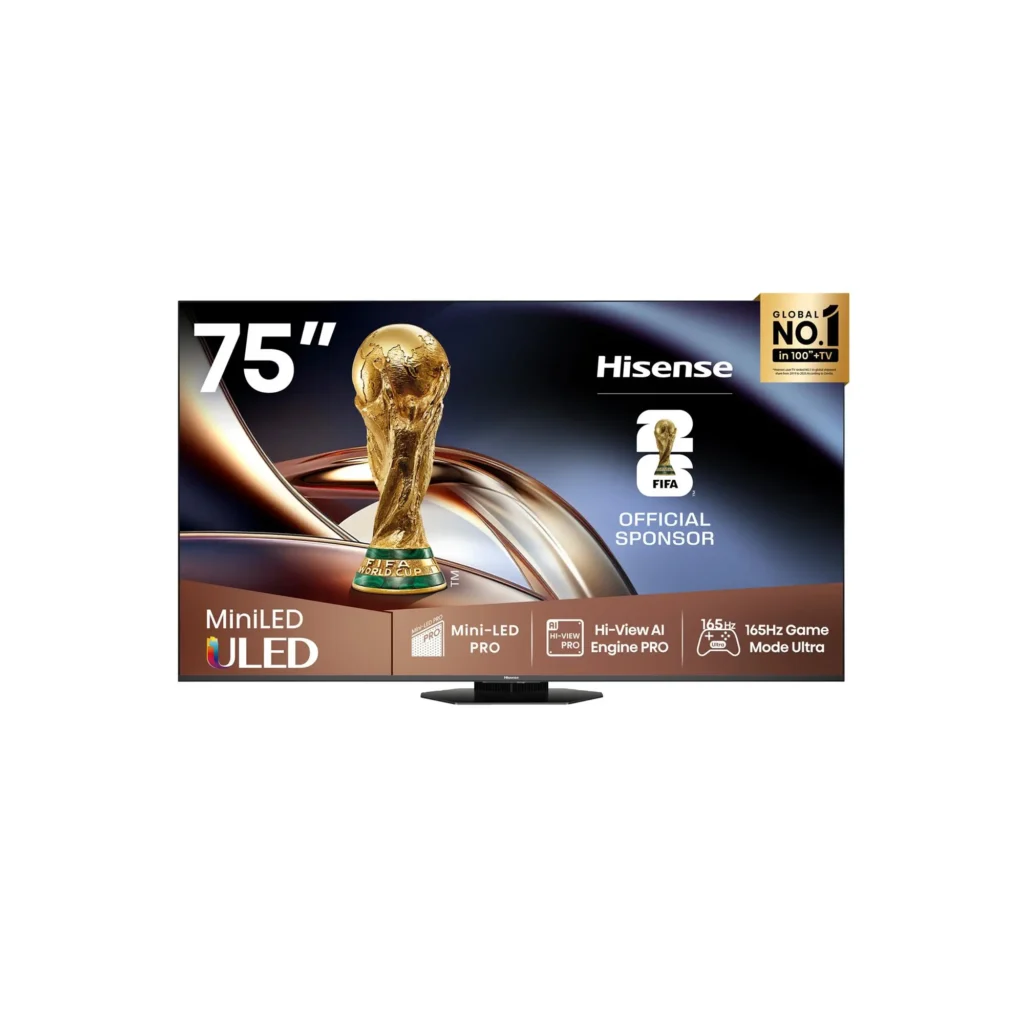 Hisense TV ULED 75 Inch U8Q 4K Smart Mini-LED 165Hz VRR