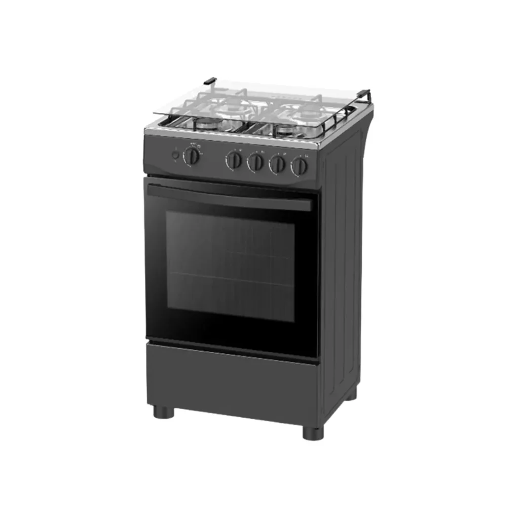 Maxi Gas Cooker 60×60 CM 4 Burners Stainless Steel & Black