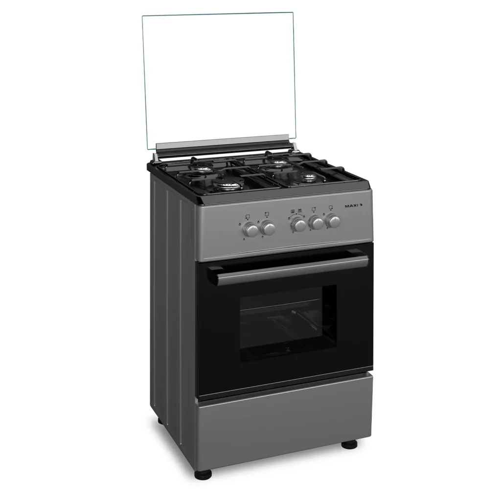 Maxi Gas Cooker 60×60 CM 4 Burners Black & Grey (Basic)